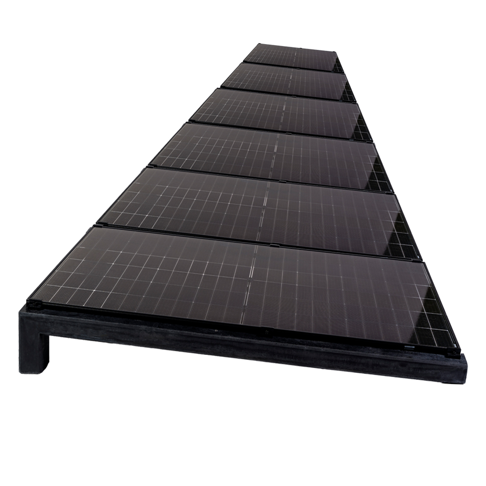 Wattstone PV surélevé Toit plat pour 6 modules solaires 6° Socle en béton noir Tapis de protection des constructions