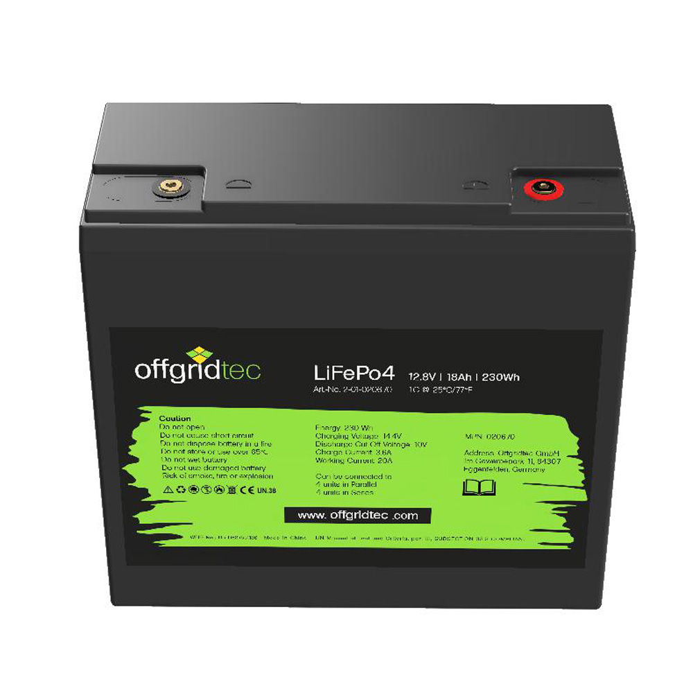 Offgridtec LifePo4 Akku 12/18 12,8V 18Ah BMS integriert 224Wh