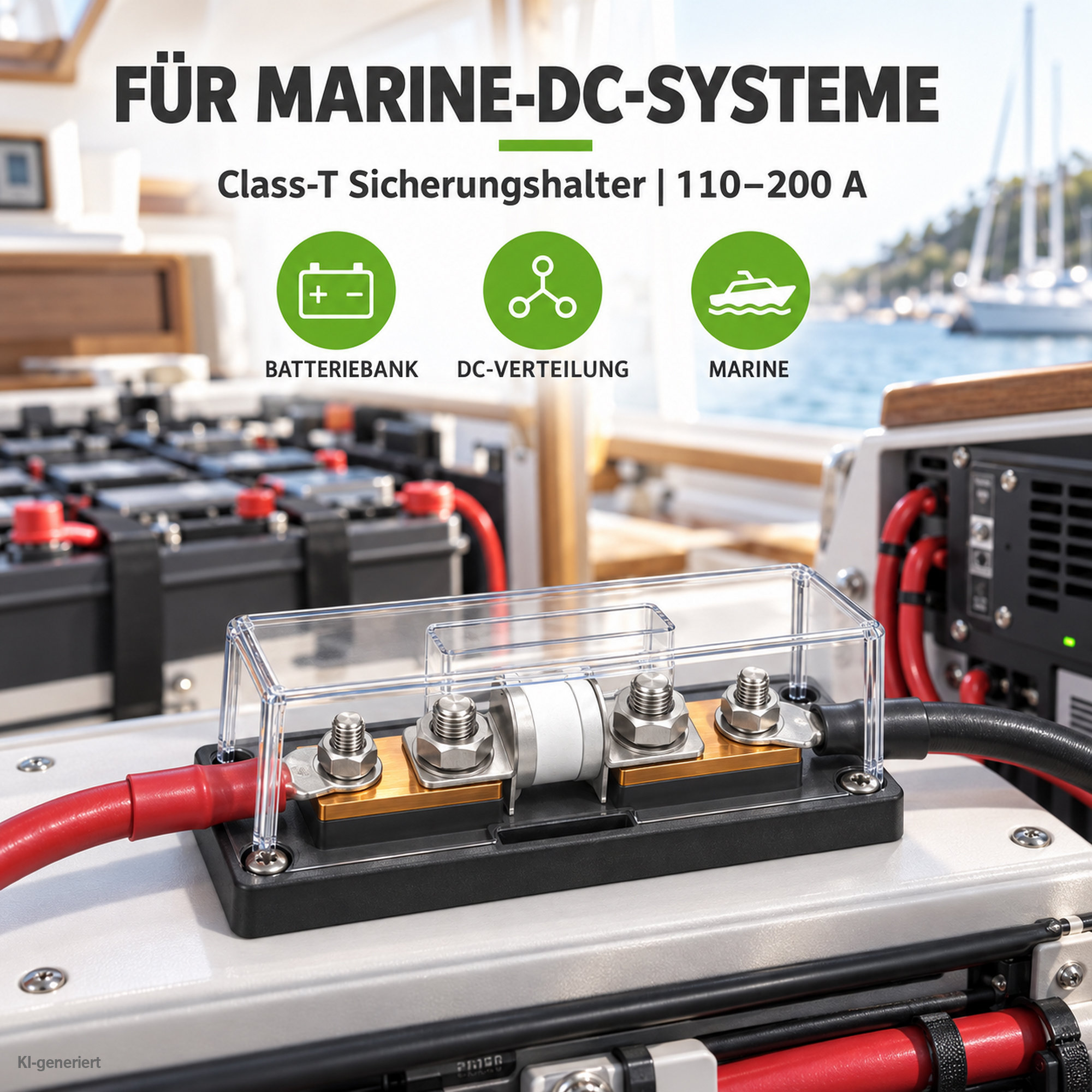 Class-T Sicherungshalter bis 200A für marine Systeme