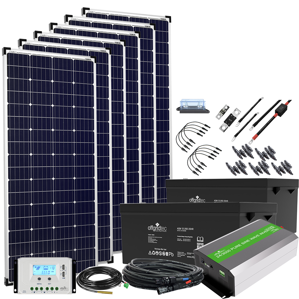 Offgridtec® Autarkic XXL-Master 24v 1200w Solaranlage - 3000w ac power