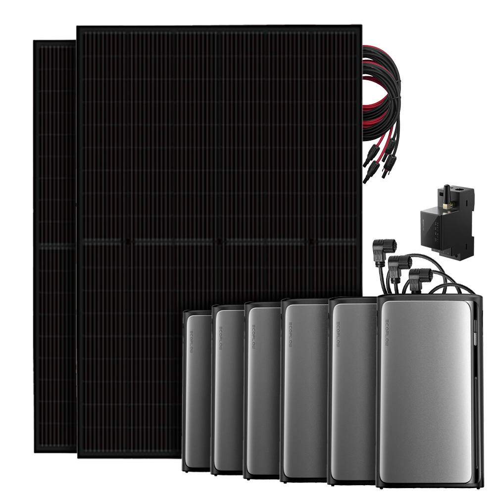 2 Solarmodule, EcoFlow Stream Pro All-in-1 System, 5 AC Pro Batterien, Smart Meter und Kabel
