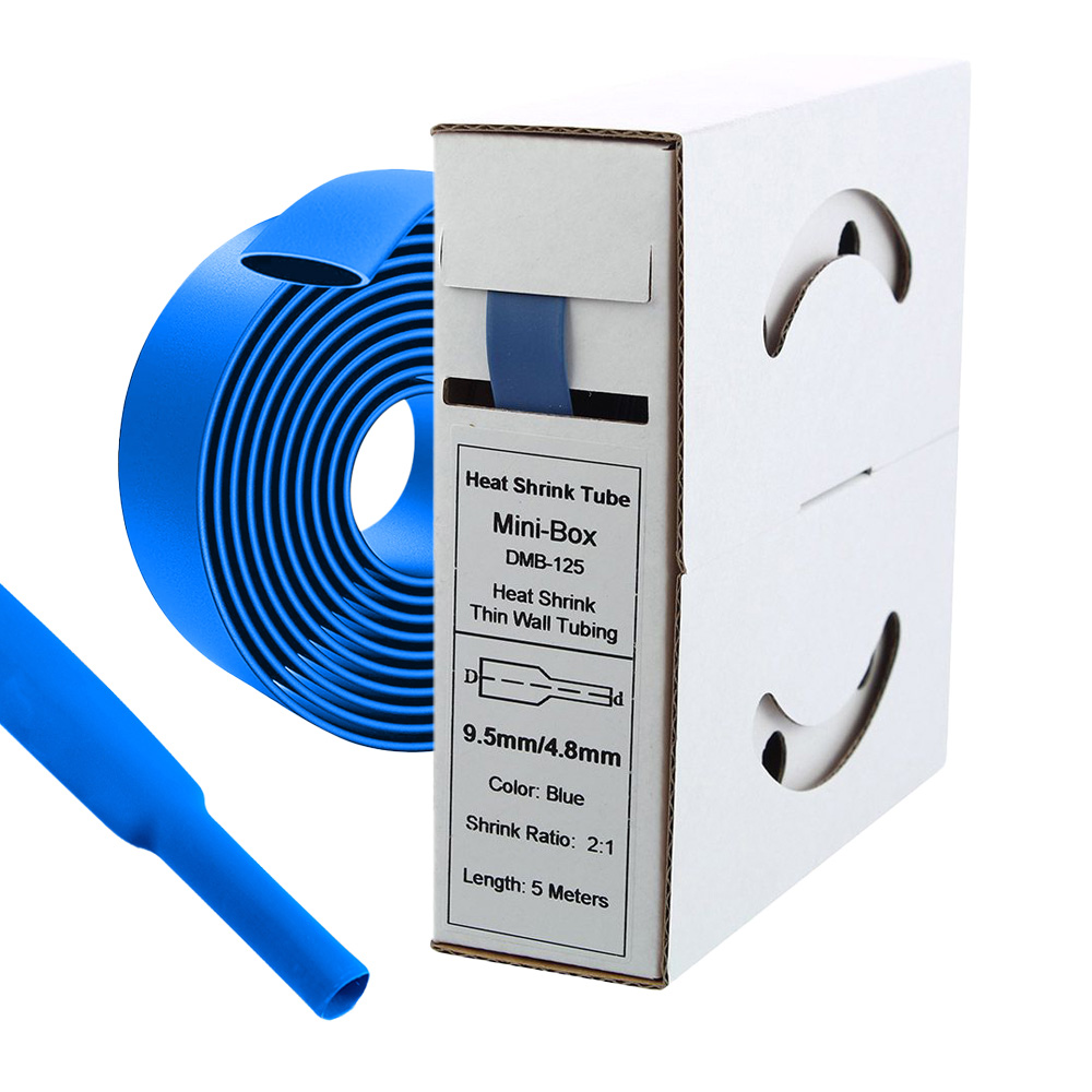 5m Schrumpfschlauch 9,5mm>4,8mm blau