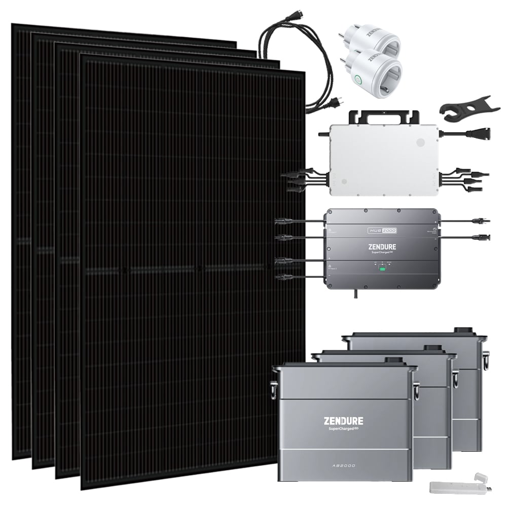 Offgridtec® Solar-Direct 5,76kWh 1800W HMS-1600-4T Solaranlage Bifazial Hausnetz-Einspeisung - 10m HMS-Anschlusskabel - DTU-Lite-S