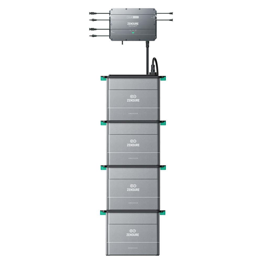 Zendure SolarFlow Set 7,68kWh Smart pv Hub 2000 avec 4x batterie d'extension ab2000