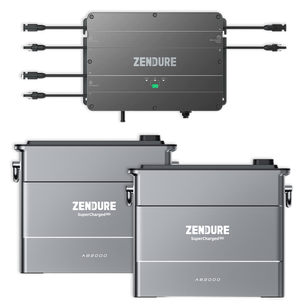 Zendure SolarFlow Set 3,84kWh Smart PV Hub 1200 MPPT mit 2x AB2000 Erweiterungsbatterie