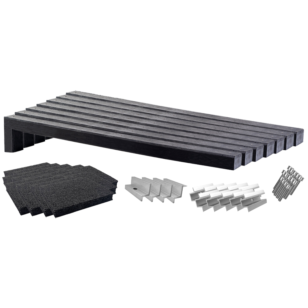 Wattstone PV surélevé Toit plat pour 6 modules solaires 6° Socle en béton noir Tapis de protection des constructions