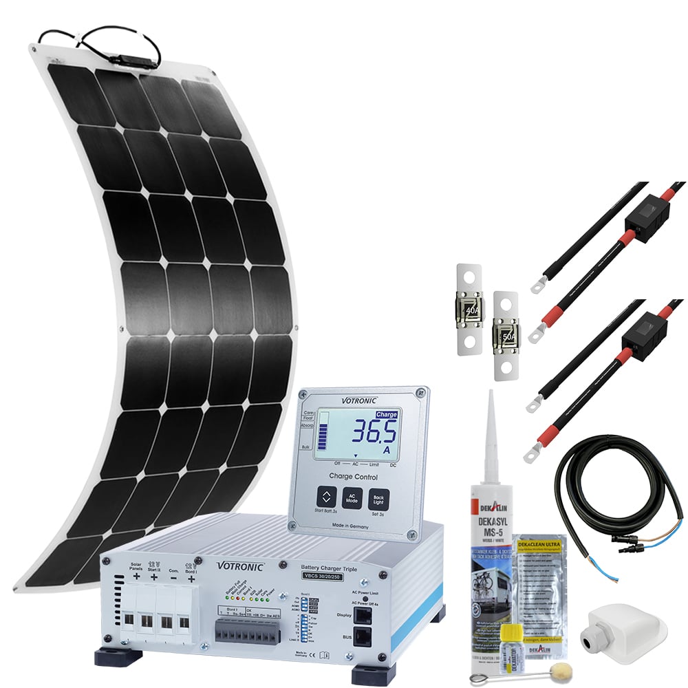 Solaranlage superflach  Komplettset Wohnmobil 100-220W-12V