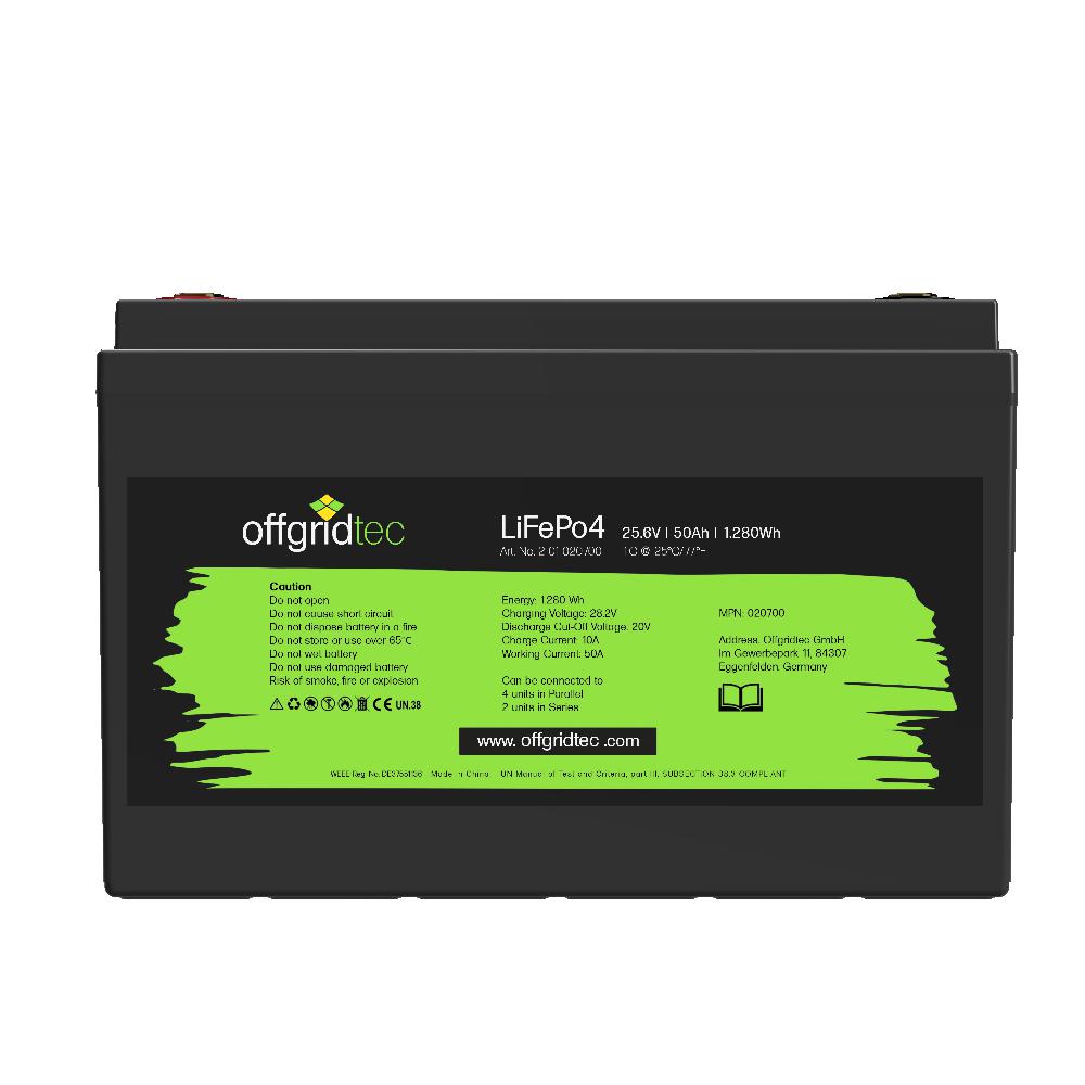 Offgridtec LiFePO4 Akku 25,6/50 25,6V 50Ah BMS integriert 1280Wh