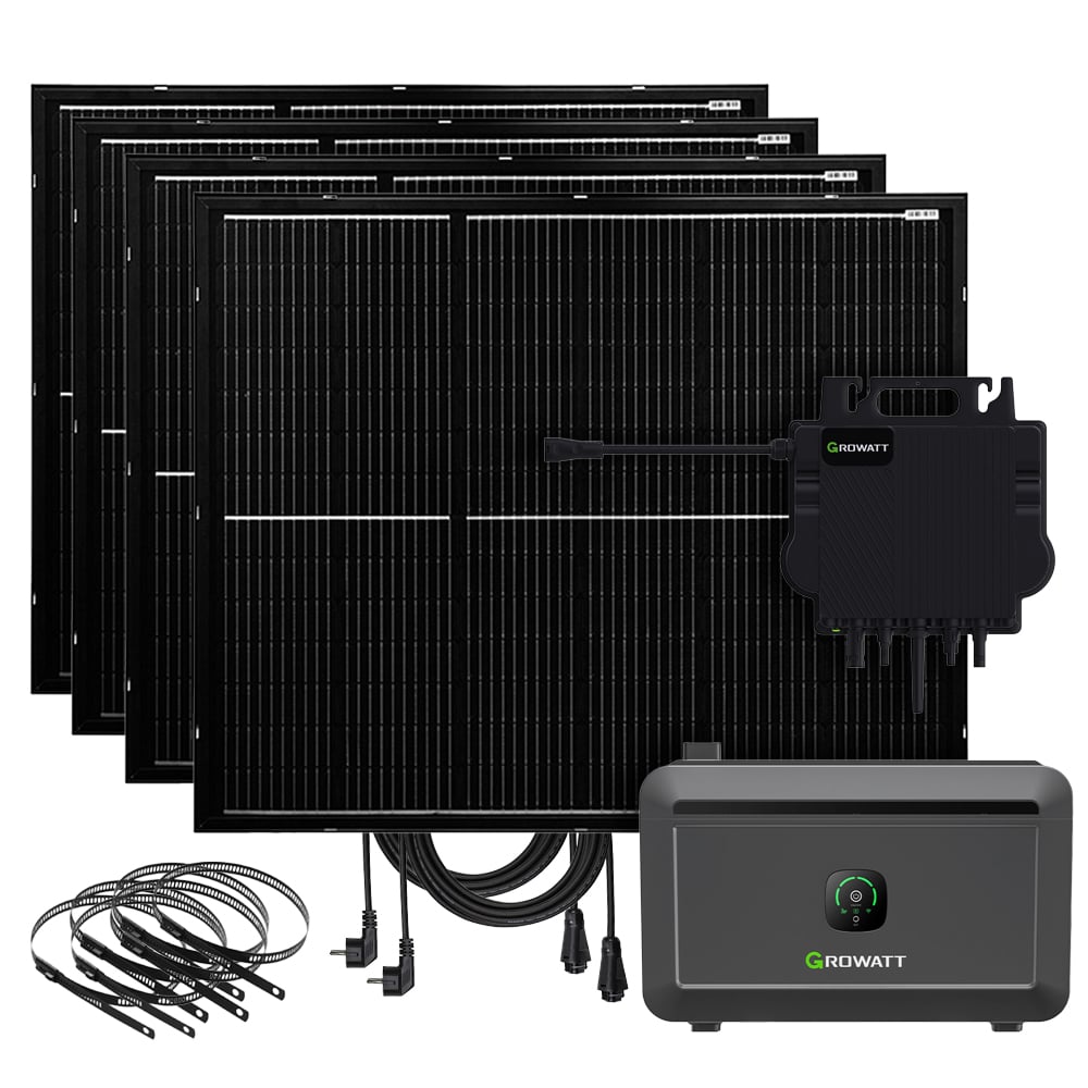 800W balcony power station with ultra-light solar modules and Growatt NOAH2000 NEO 800M-X battery