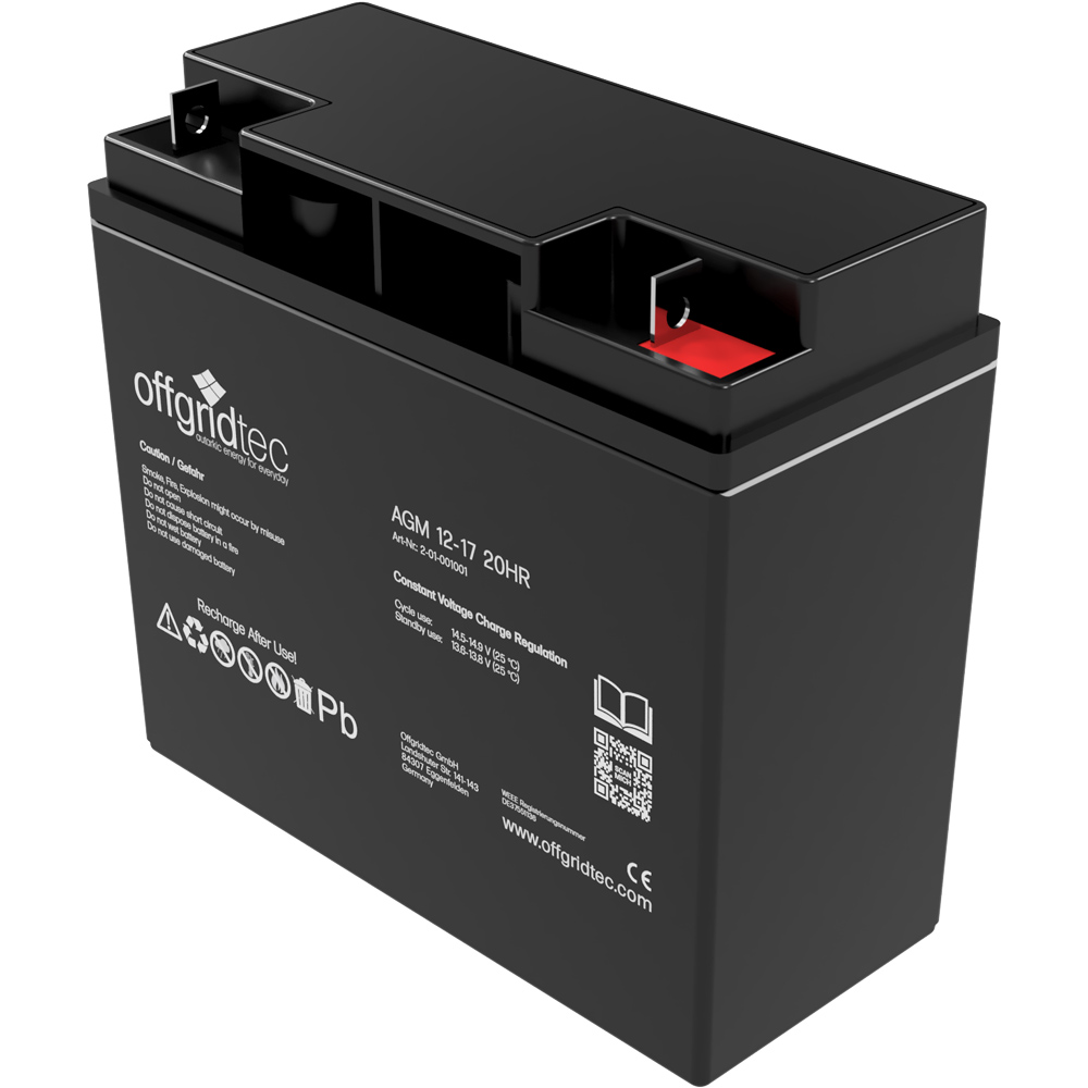 Offgridtec® AGM 17Ah 20HR 12V - Deep Cycle Solar Battery
