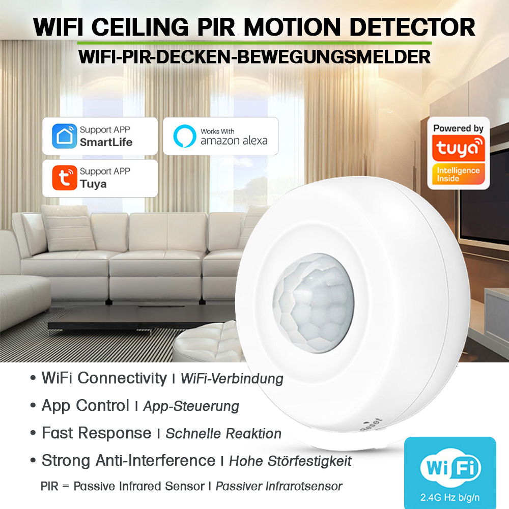 Offgridtec Smart WiFi Motion Sensor PIR01 – Tuya Smart Life, App Control