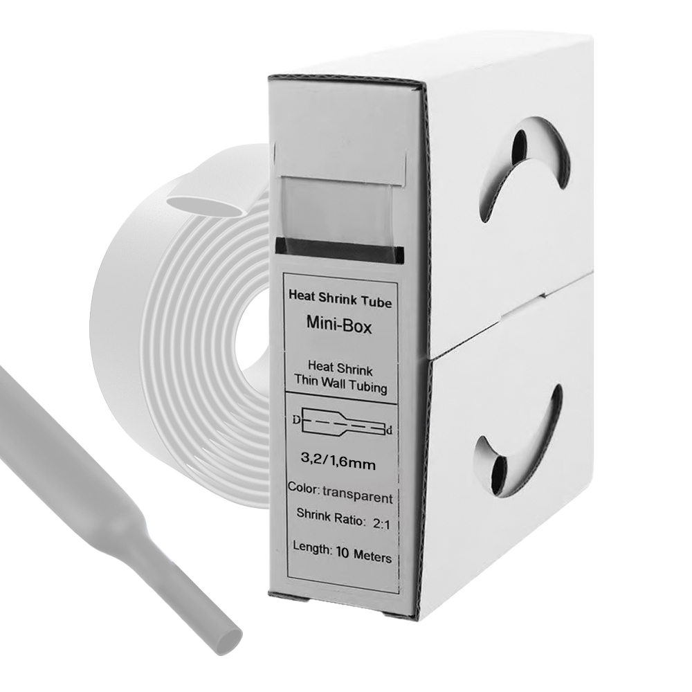 10m Schrumpfschlauch 3,2mm>1,6mm transparent