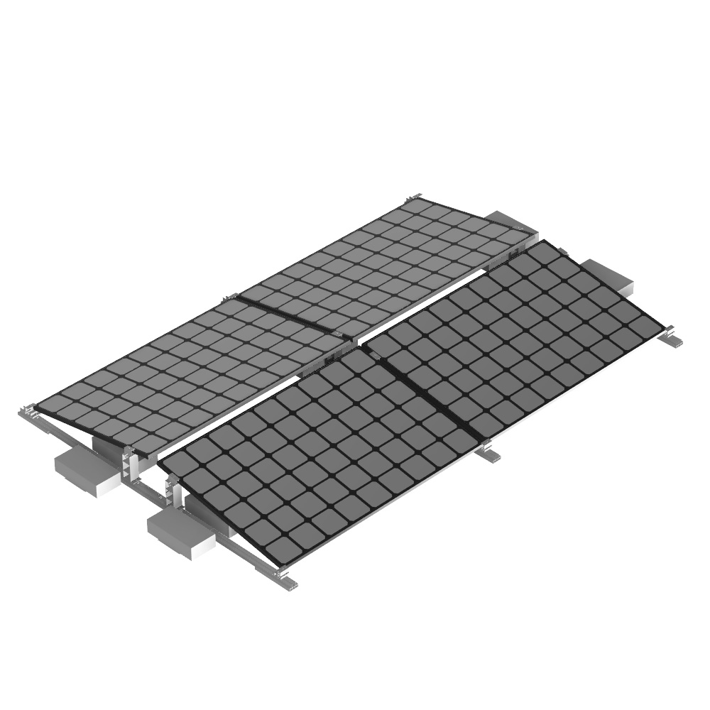 Offgridtec Flachdach Befestigungsset Ballast Montagekit Ost-West 4 Module