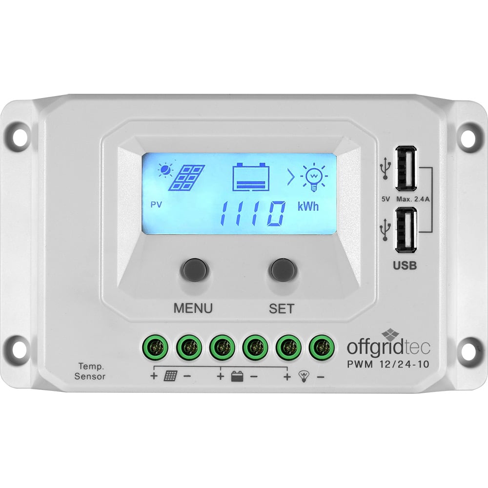 Offgridtec PWM Pro Charge Controller 12V/24V 10A USB