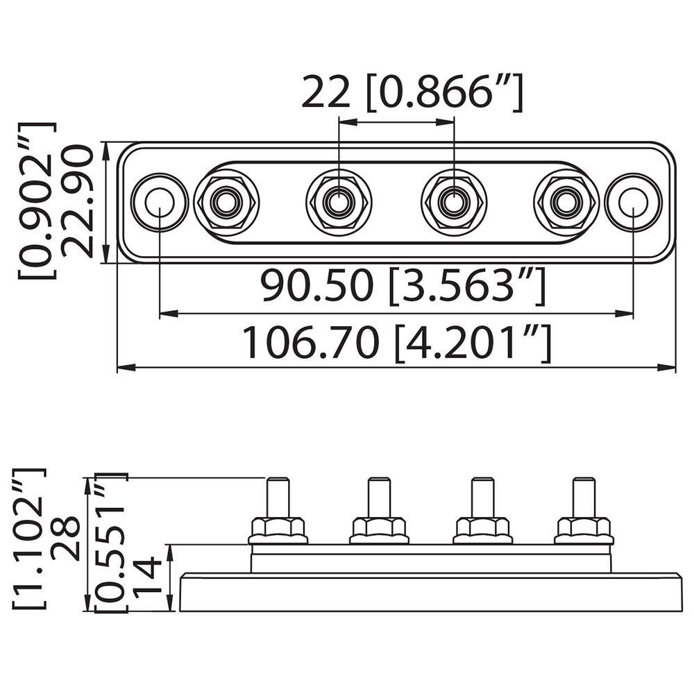 Kaufe Auto-Sammelschiene, 4 Bolzen,  Hochstrom-Marine-Batterie-Erdungsverteilungsblock, Sammelschiene mit  Abdeckung