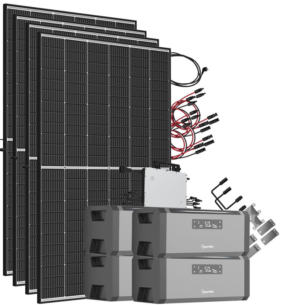 Offgridtec 7.68 kWh storage system 1800 W double-glass solar modules incl. HMS-1600-2T inverter 3-phase