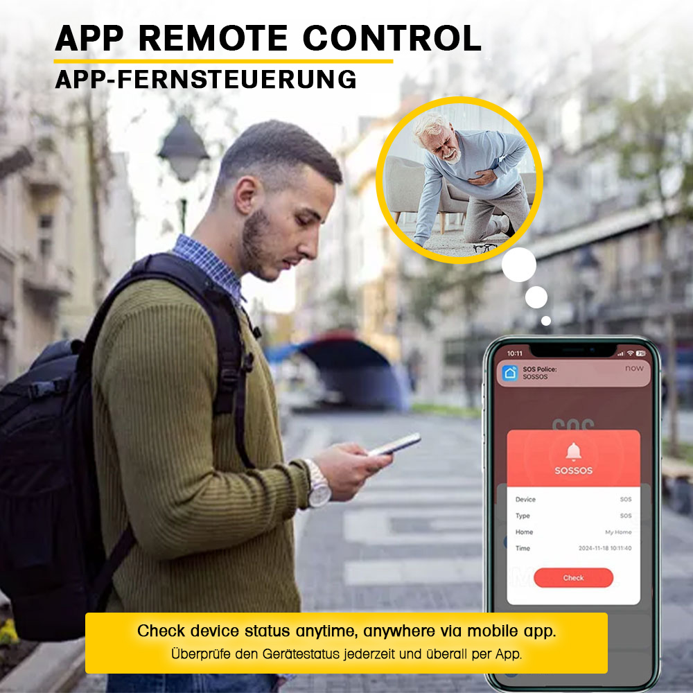 Offgridtec Smart WiFi Emergency Button for Seniors – Tuya Smart Life, App Alarm