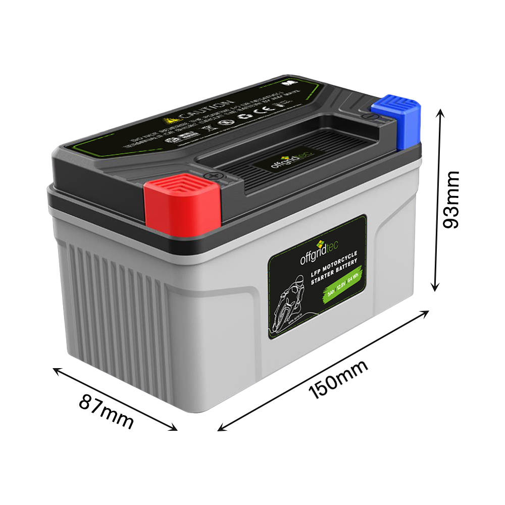 graue Motorradbatterie Abmessungen