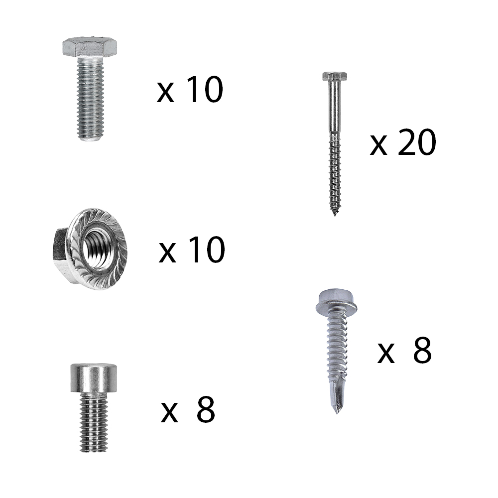 Kit de fixation avec crochets de toit en queue de castor pour montage sur toit incliné 3 panneaux solaires hauteur de cadre 30mm