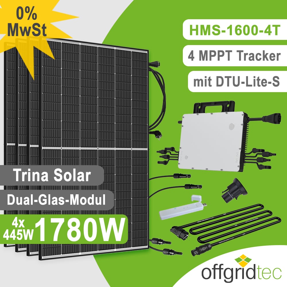 Centrale solaire de balcon Offgridtec 1720W HMS-1600-4T DTU-Lite-S Luxen Hi-Mo-6 430W Mini-PV solaire