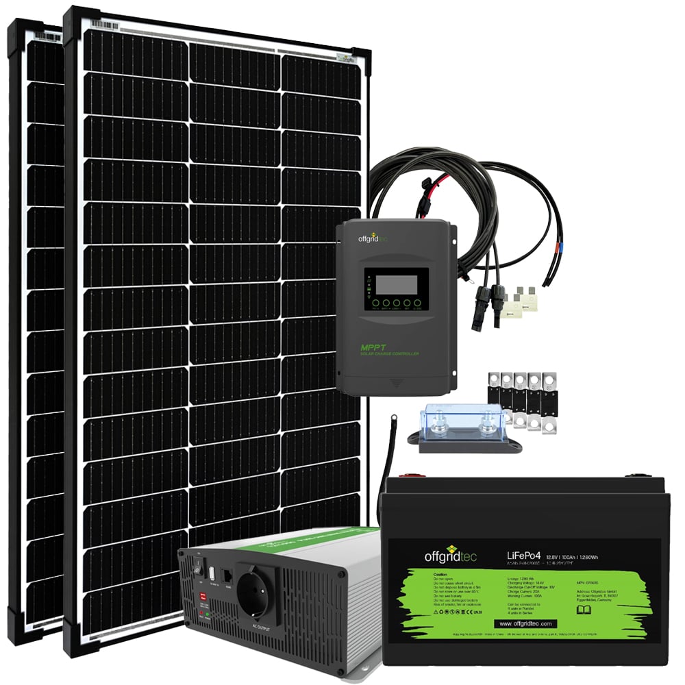 Offgridtec® Autark Pro M 200W Système Solaire - 1500W de Puissance AC 100Ah Batterie LiFePO4