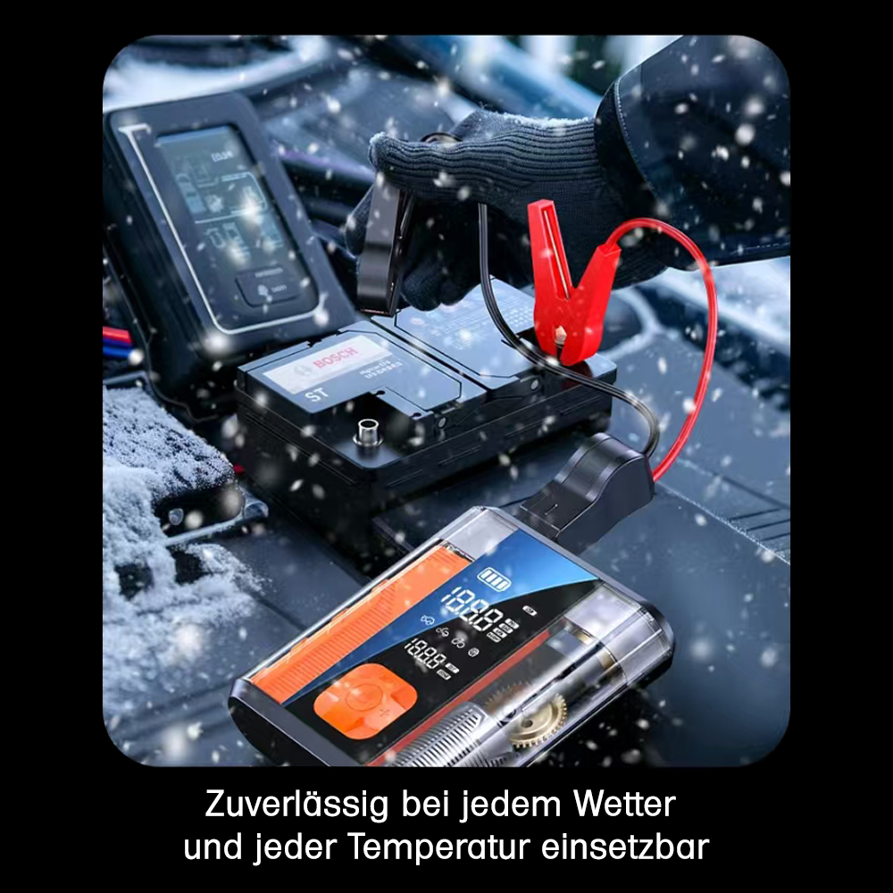 3-IN-1 Multitool ND2L 8800mAh - Reifenpumpe+KFZ-Starthilfe+Powerbank