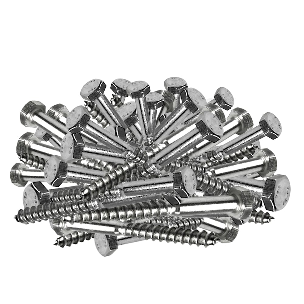 Vis à bois hexagonale M8x200mm acier inoxydable din571 100 pcs.