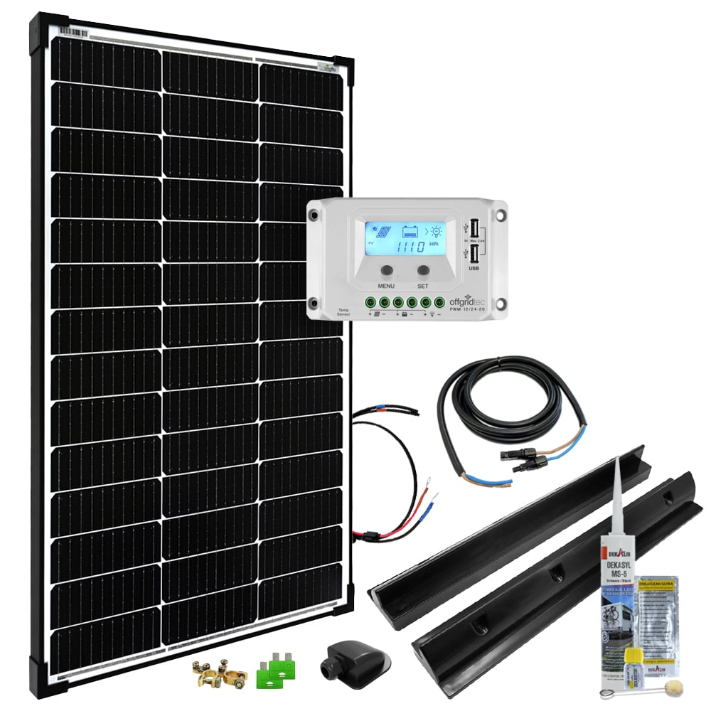 offgridtec Solaranlage Wohnmobil Solaranlage SPR-F 120W 12V EBL optional,  120 W, Monokristallin, (Set), Flexibles High-End Solarmodul