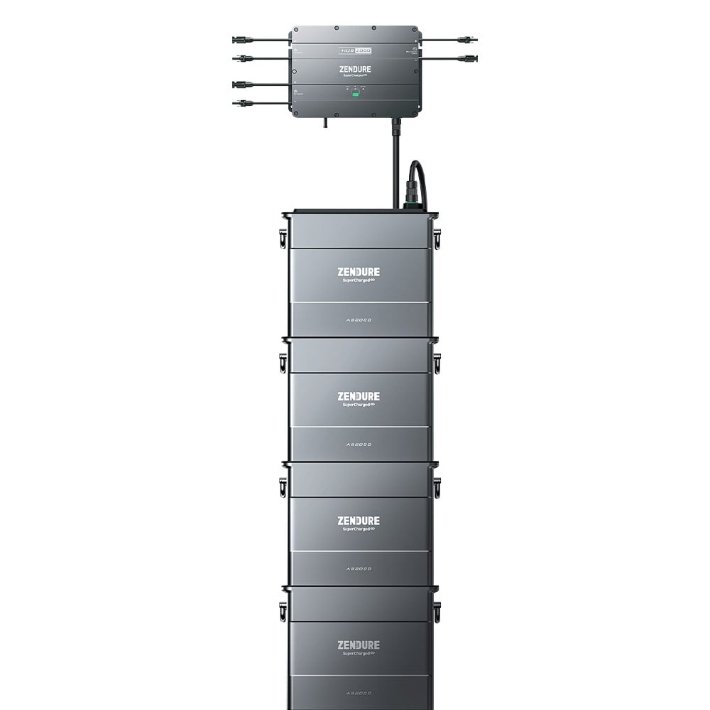 Zendure SolarFlow Set 7,68kWh Smart pv Hub 2000 avec 4x batterie d'extension ab2000