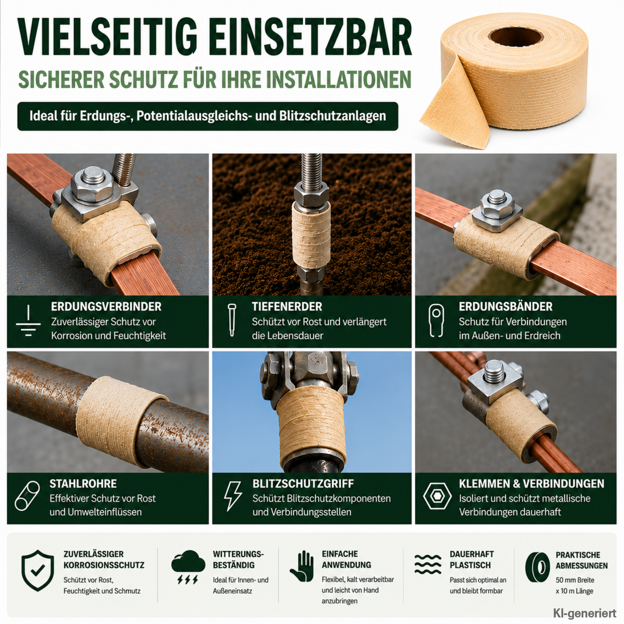 ausgepackte Rolle in 6 Anwendungsszenarien mit Erklärungen