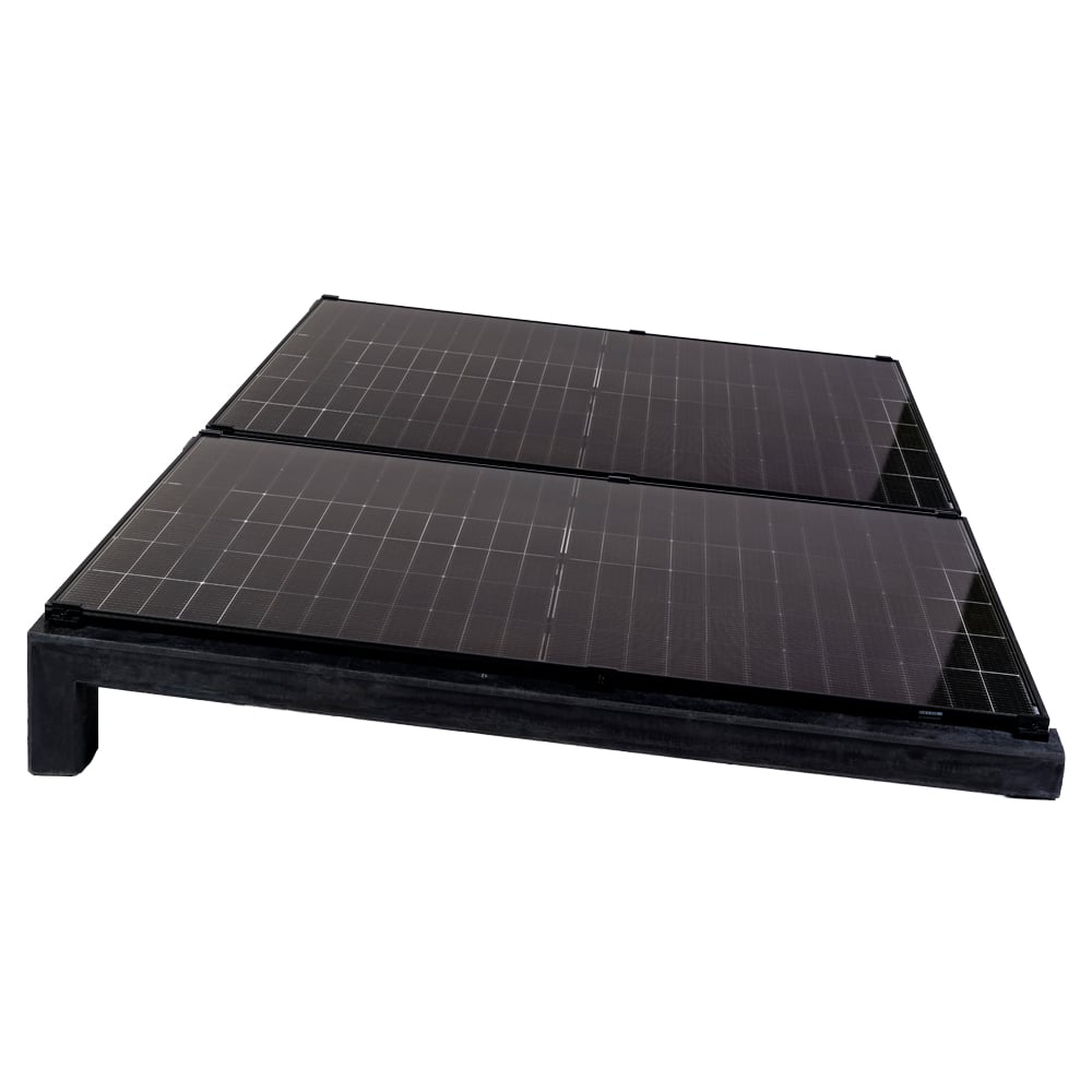 Wattstone PV Montage sur toit plat pour 2 modules solaires 6° Socle en béton noir Tapis de protection des constructions
