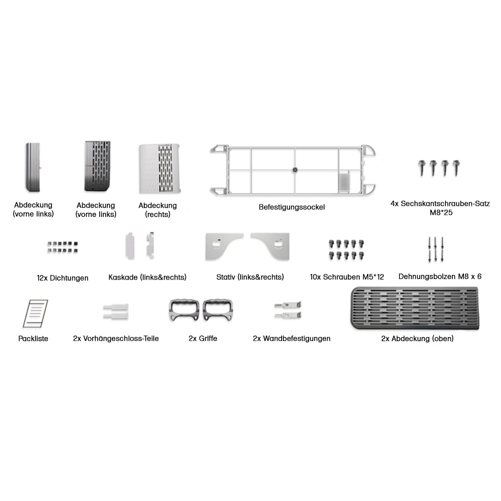 Setansicht des Haier InsK-G Bodenmontage Installation-Kits für Smart Cube Batteriespeicher Setansicht des Haier InsK-G Bodenmontage Installation-Kits für Smart Cube Batteriespeicher
