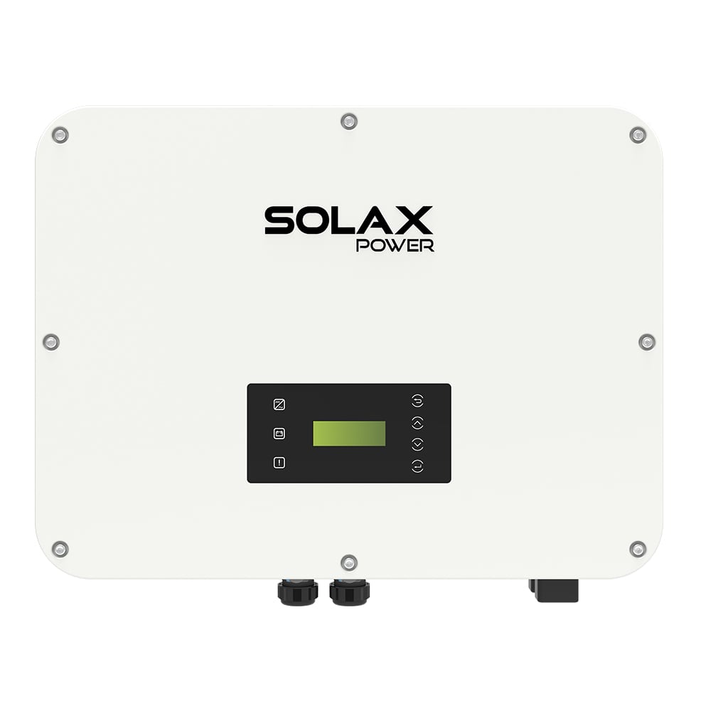 Frontansicht: SolaX X3-ULT-15KP(AFCI) Inverter mit Display und Anschlüssen