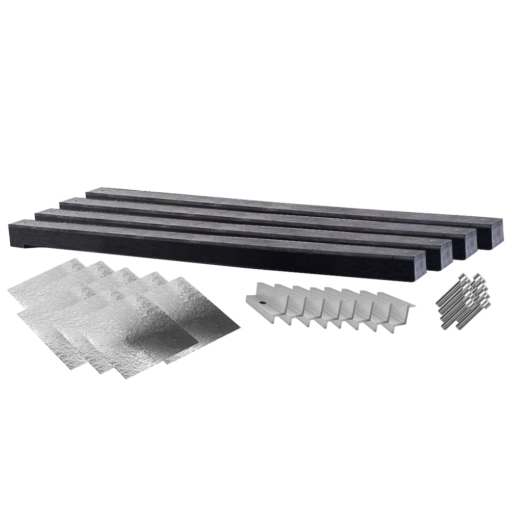 Wattstone Montage PV est-ouest sur toit plat pour 2 modules solaires 0° Socle en béton Natte de protection des constructions doublée d'aluminium