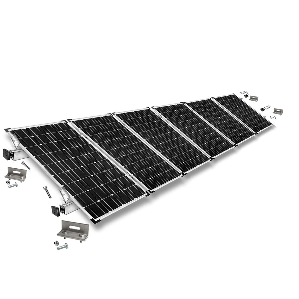 Befestigungskit mit Stehfalzklemmen für Schrägdachmontage 6 Solarpanele Rahmenhöhe 40mm