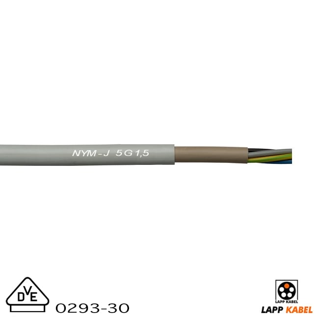 NYM-J 5 G 1,5mm² VDE Installationsleitung Putz und Mauerwerk