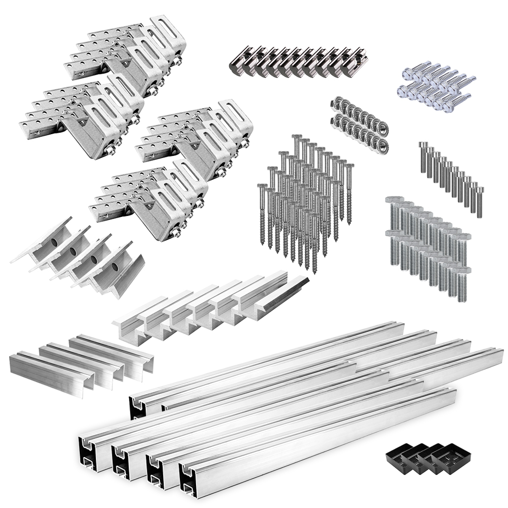 Offgridtec® Solar-Direct 1480W HM-1500 Installation solaire raccordement Schuko - 15m de câble de raccordement - kit de montage toit en tuiles