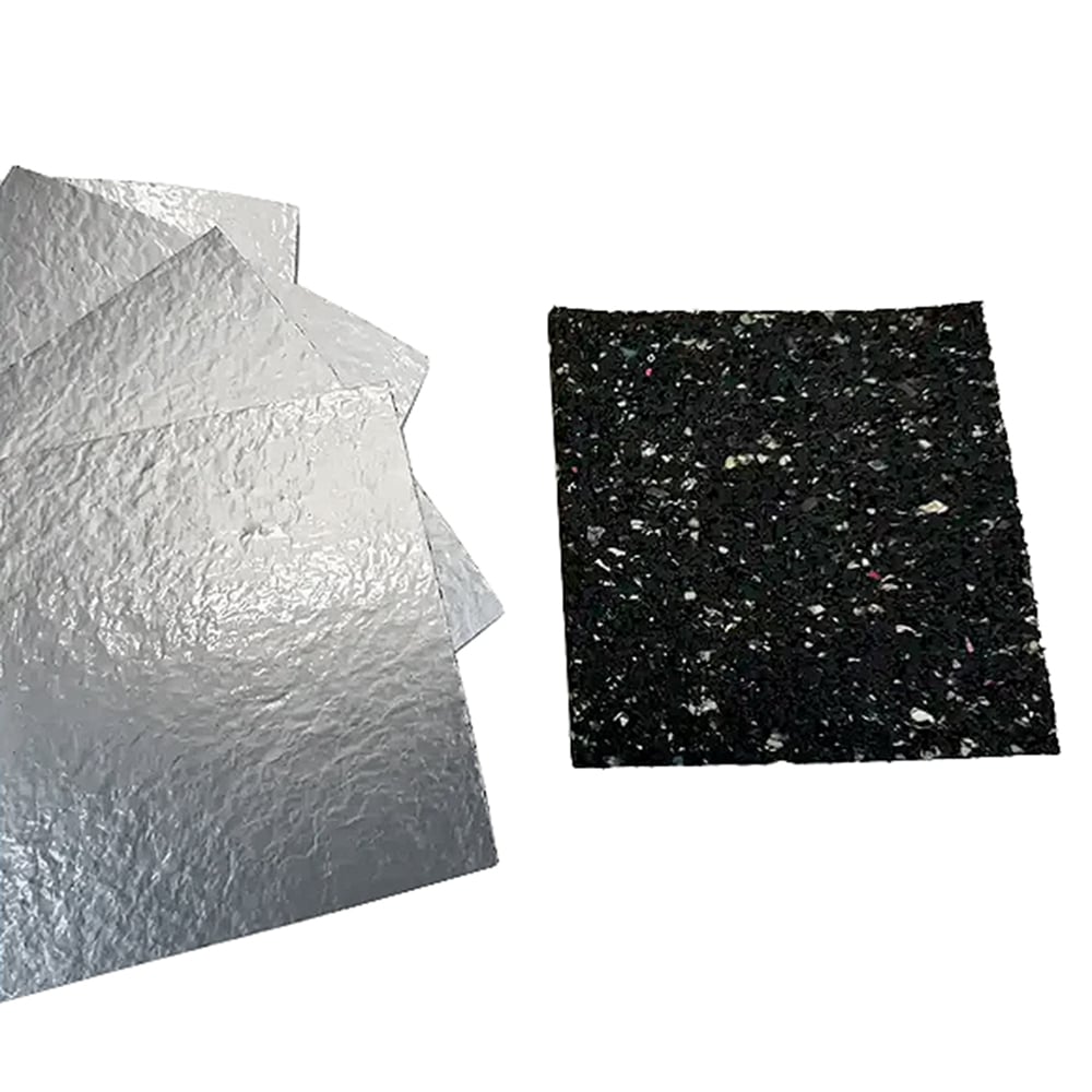Wattstone building protection mat aluminum-laminated 15x150x150mm made of PUR-bonded rubber granules for EPDM surfaces