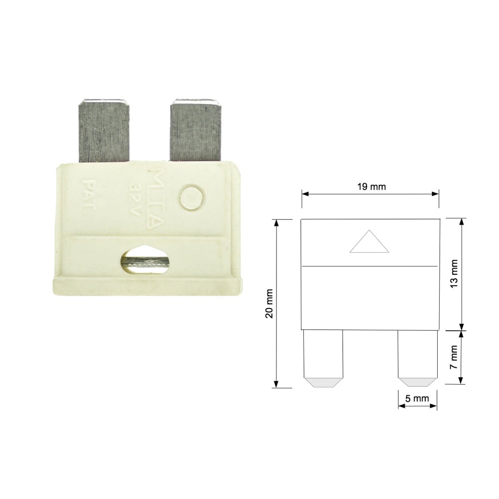 25A Vehicle Flat Fuse 6 - 32V