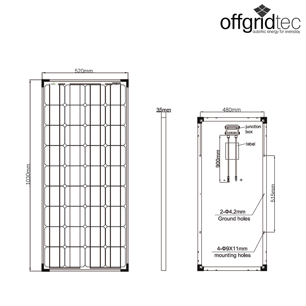 Offgridtec® basicPremium-L 100W Solaranlage 12V Komplettsystem