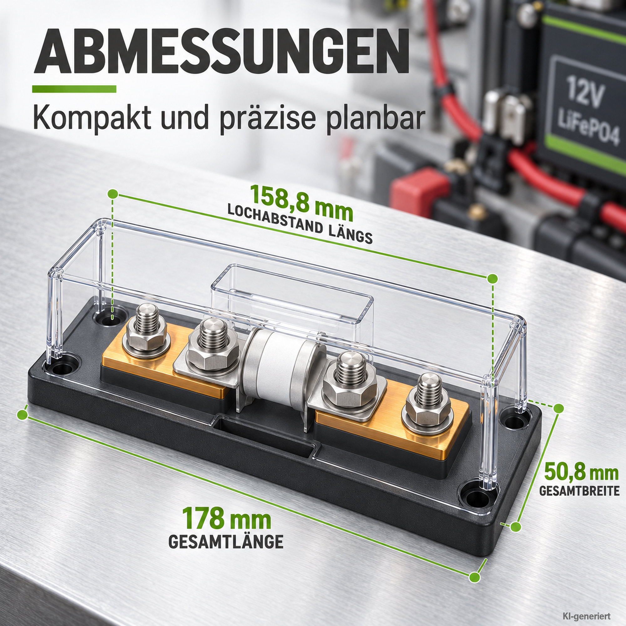 Class-T Sicherungshalter bis 200A Abmessungen