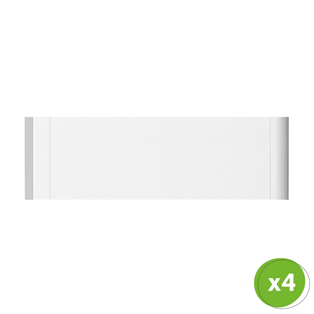 Frontansicht des weißen, rechteckigen Haier Smart Cube Batteriemoduls, unten rechts Mengenangabe "x4"