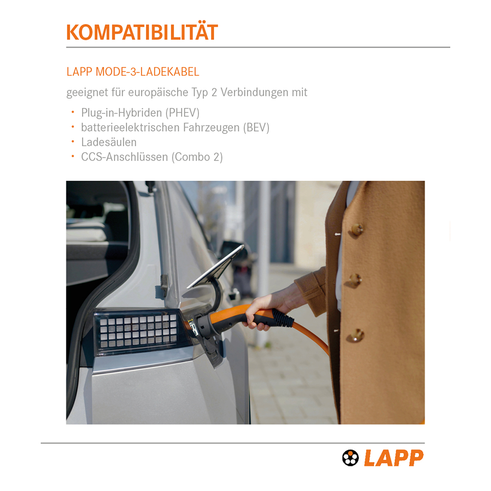 WIRELOAD AG Elektroauto Ladekabel für Elektrofahrzeuge, 11 kW, Kabellänge:  5 m