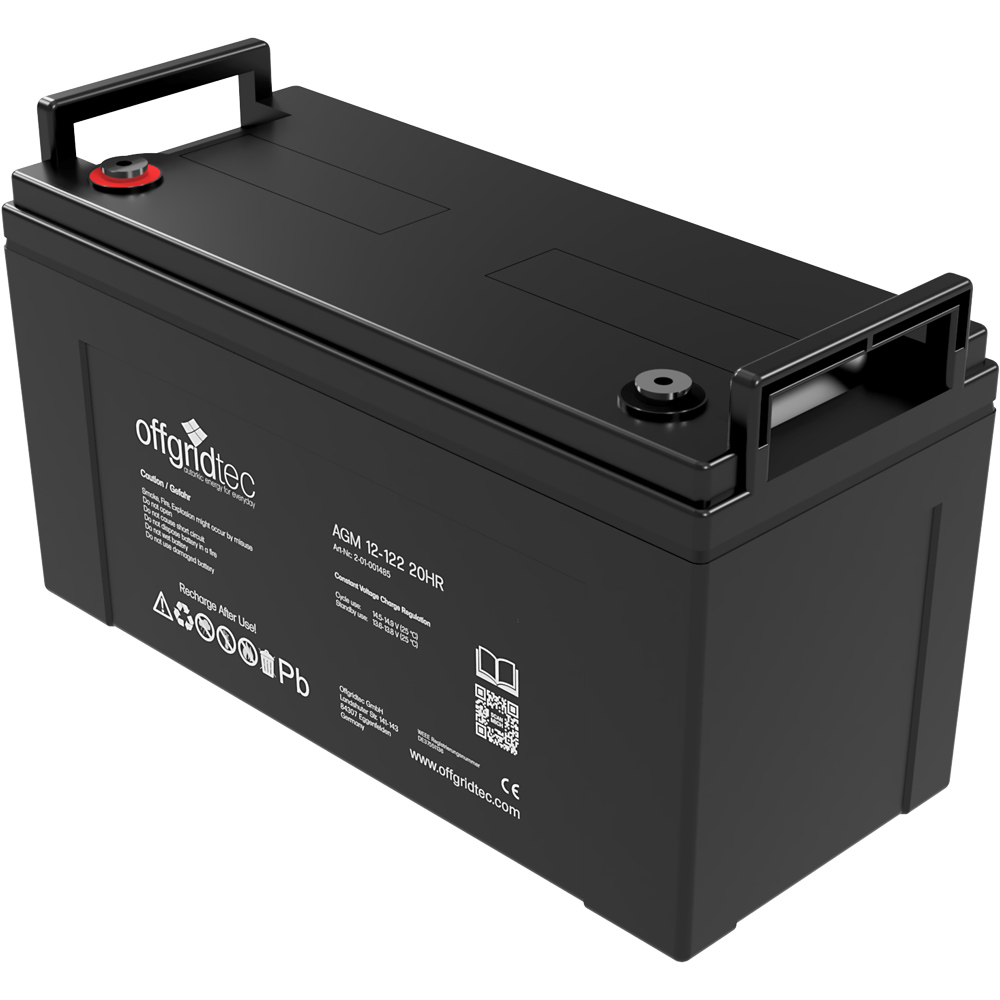 Offgridtec® AGM 122Ah 20HR 12V - Deep Cycle Solar Battery