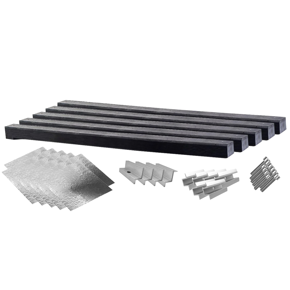 Wattstone PV surélevé Toit plat pour 4 modules solaires 0° Socle en béton Natte de protection du bâtiment doublée d'aluminium