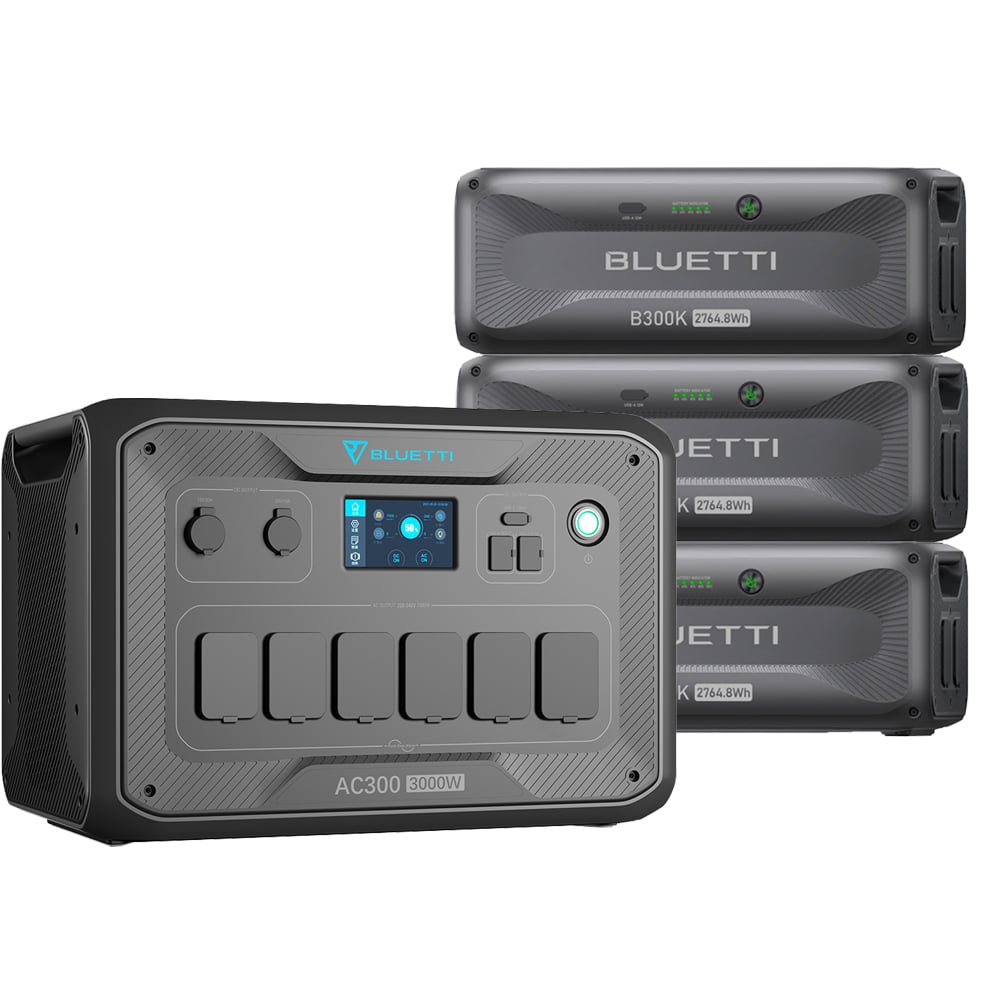 Bluetti AC300 8.2kWh power station with 3x B300K storage Home Backup 3000W