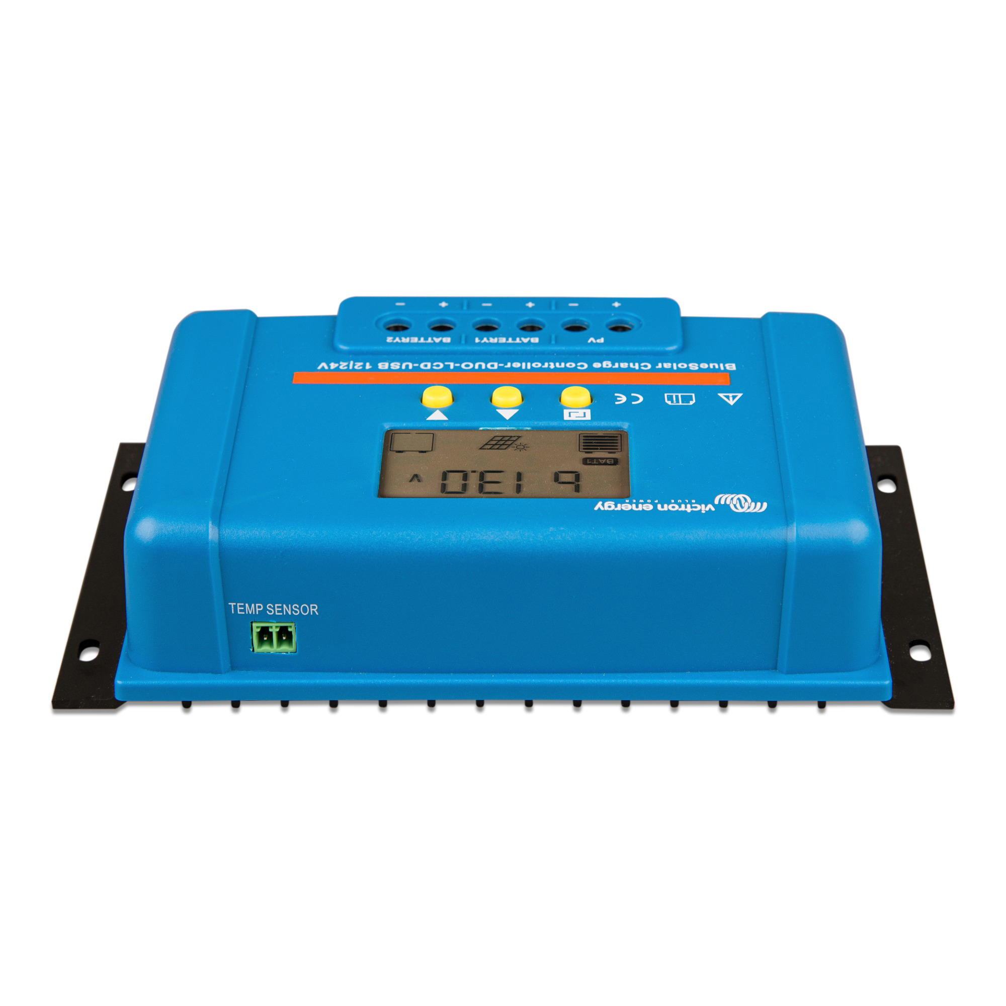 Victron BlueSolar PWM-LCD 30A Solarladeregler Schrägansicht Rückseite