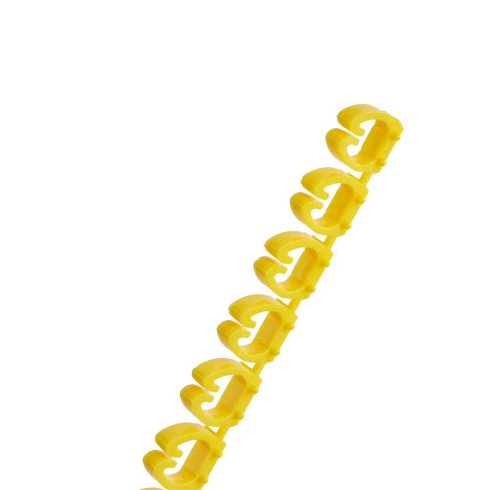 Offgridtec Cable Marker Clips A–Z, 260 pieces, for 6 mm² cables, 10 of each letter, yellow