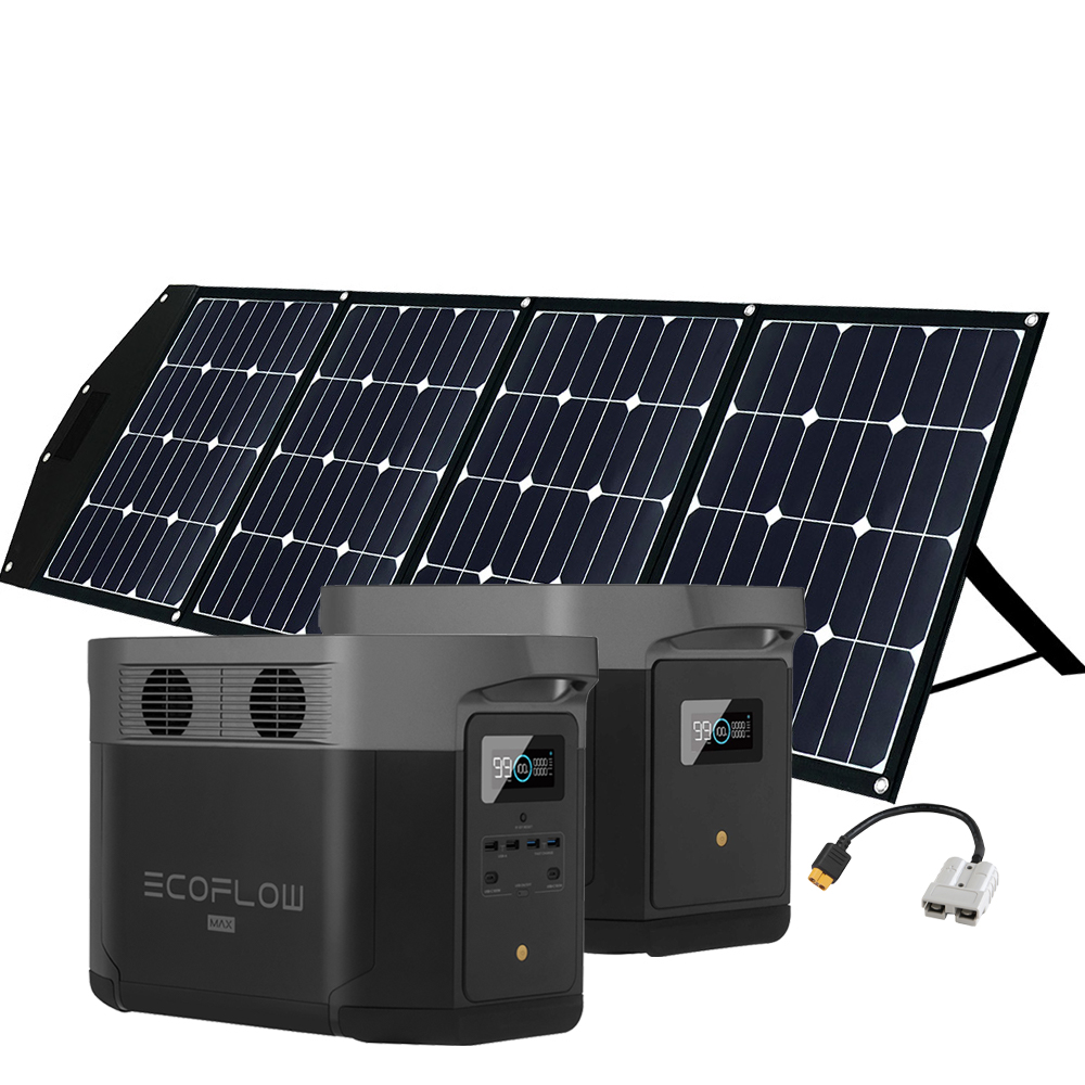 SparBundle EcoFlow Delta Max 1600 + 180W FSP-2 Offgridtec® Faltbares Solarmodul + Delta Max Erweiterungsakku 2016Wh