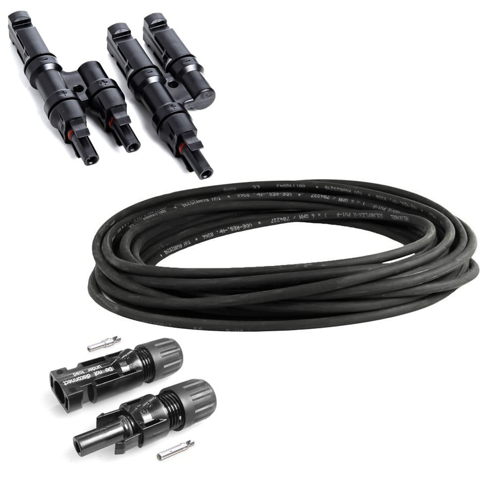 Solar-Connection Kit 2 - 10m solar, cable MC4-plugs and solar connector plugs